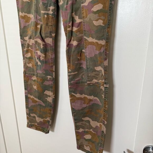 Anthropologie Jefferson Slim Pants Womens Size 29 Utility Green Camo Button Fly - Picture 3 of 13